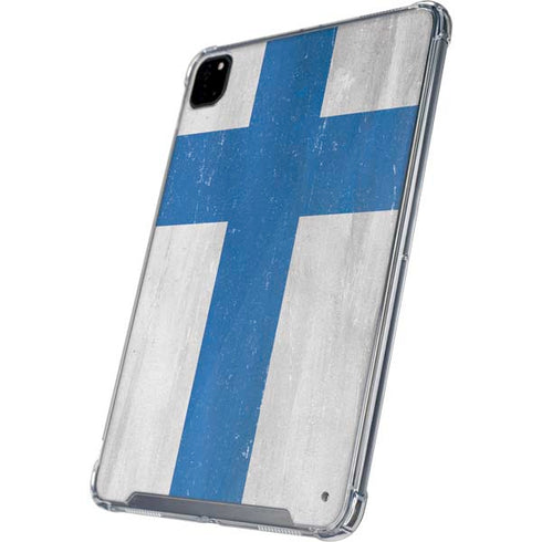 Finland Flag Distressed iPad Pro 12.9in (2020) Clear Case